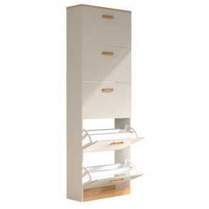 VCM NORDIC Halom XL skoskab, m. 5 lger - hvid/natur tr