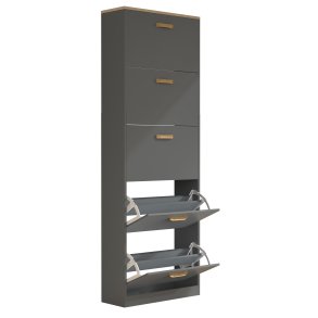 VCM NORDIC Halom XL skoskab, m. 5 lger - antracitgr/natur tr