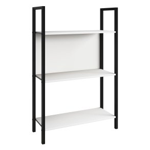 VCM NORDIC Flakos kontorreol, m. 3 hylder - hvid tr og metal