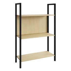 VCM NORDIC Flakos kontorreol, m. 3 hylder - natur tr og metal