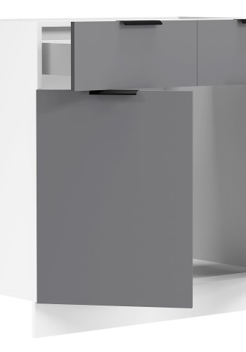 VCM NORDIC Fasola kkkenunderskab, m. 2 lger, 1 skuffe, 1 hylde - antracitgr/hvid tr (B:80)