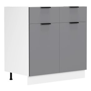 VCM NORDIC Fasola kkkenunderskab, m. 2 lger, 1 skuffe, 1 hylde - antracitgr/hvid tr (B:80)