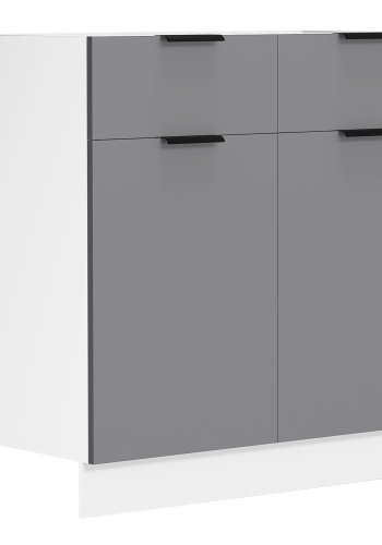 VCM NORDIC Fasola kkkenunderskab, m. 2 lger, 1 skuffe, 1 hylde - antracitgr/hvid tr (B:80)