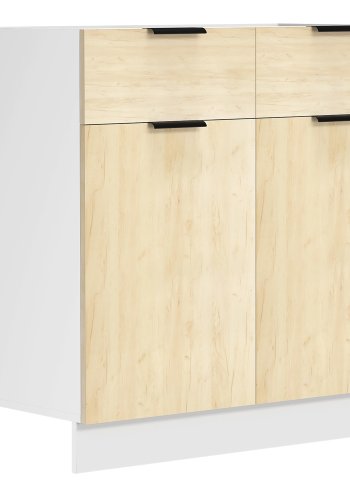 VCM NORDIC Fasola kkkenunderskab, m. 2 lger, 1 skuffe, 1 hylde - natur/hvid tr (B:80)