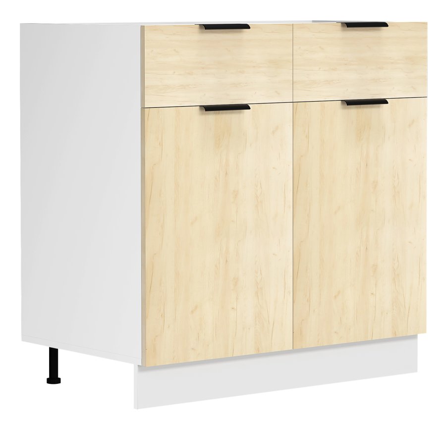 VCM NORDIC Fasola kkkenunderskab, m. 2 lger, 1 skuffe, 1 hylde - natur/hvid tr (B:80)