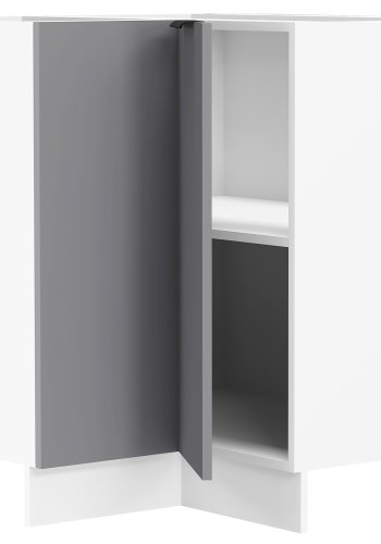 VCM NORDIC Fasola kkken hjrneunderskab, m. 1 lge, 1 hylde - antracitgr/hvid tr