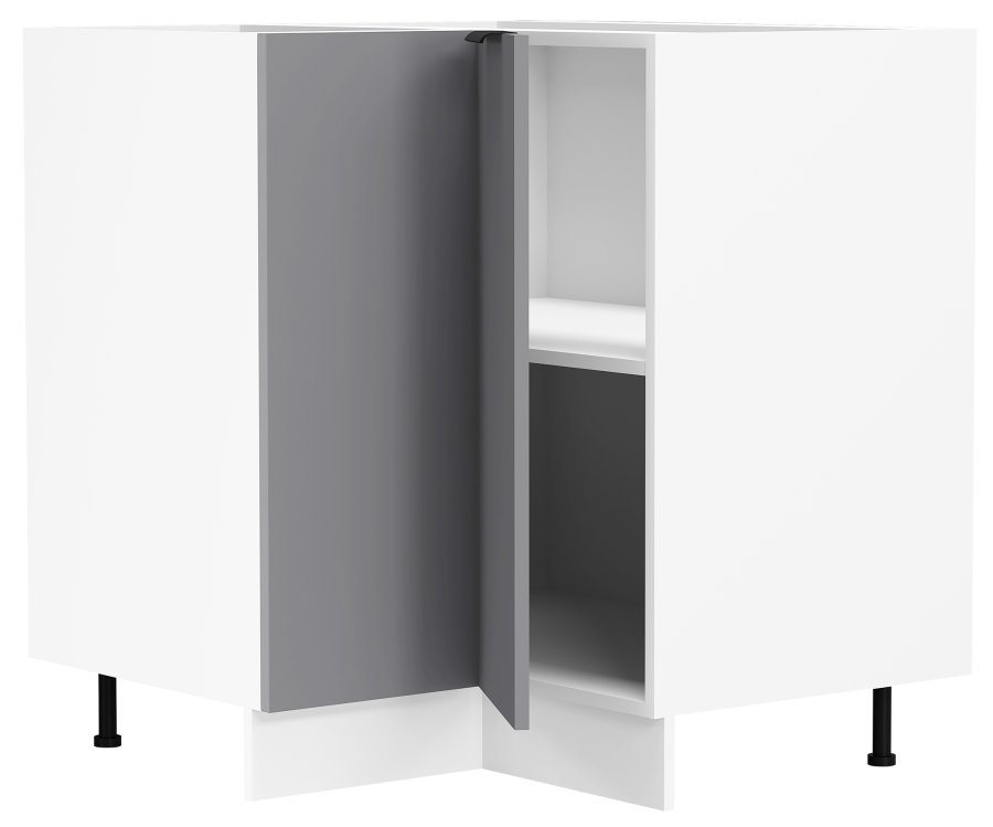 VCM NORDIC Fasola kkken hjrneunderskab, m. 1 lge, 1 hylde - antracitgr/hvid tr