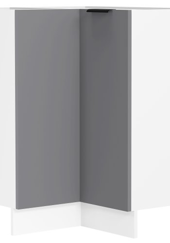 VCM NORDIC Fasola kkken hjrneunderskab, m. 1 lge, 1 hylde - antracitgr/hvid tr