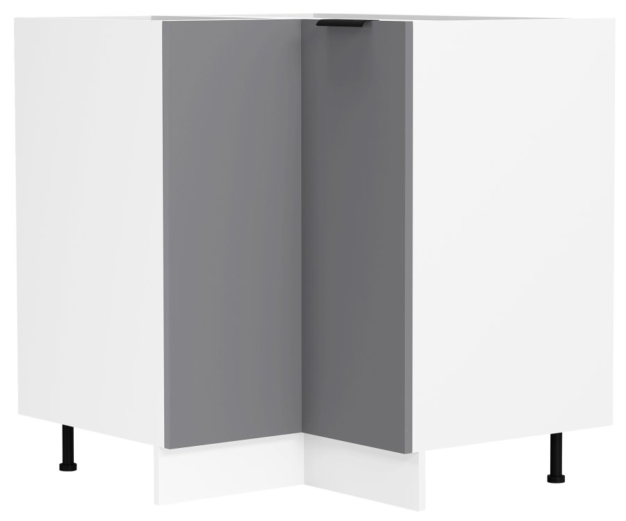 VCM NORDIC Fasola kkken hjrneunderskab, m. 1 lge, 1 hylde - antracitgr/hvid tr