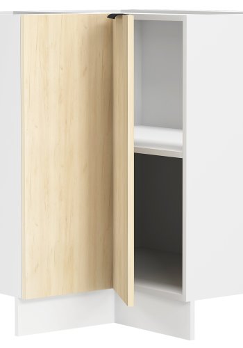 VCM NORDIC Fasola kkken hjrneunderskab, m. 1 lge, 1 hylde - natur/hvid tr