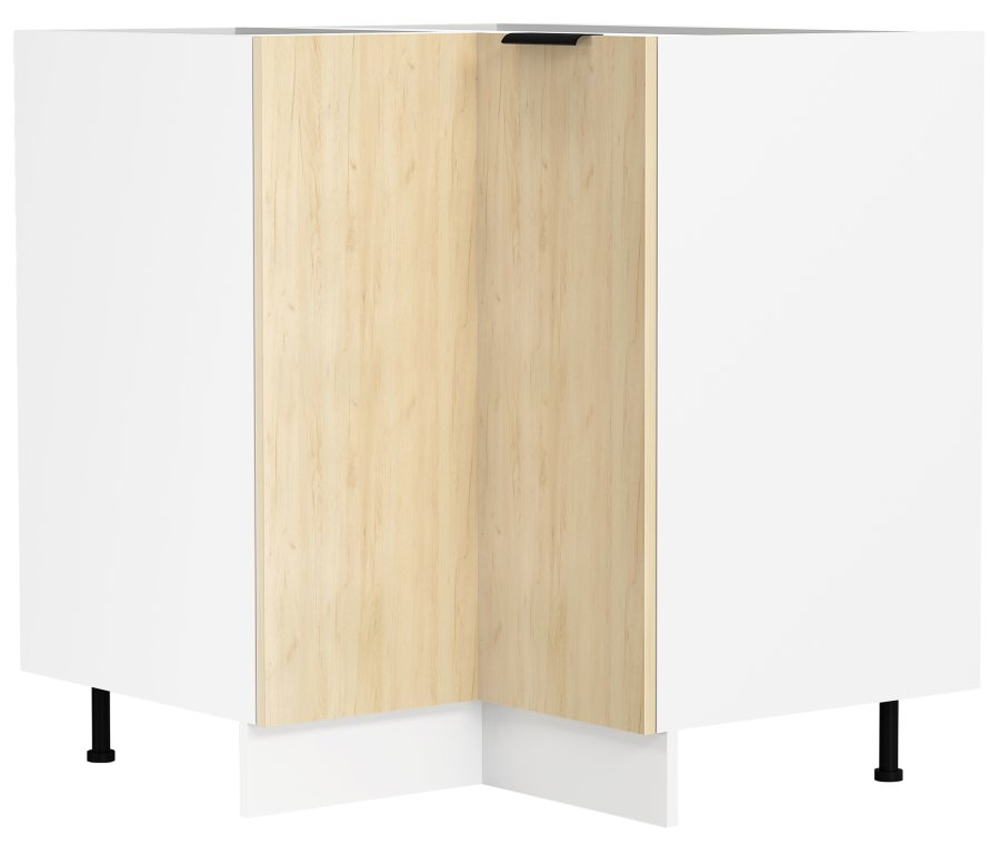 VCM NORDIC Fasola kkken hjrneunderskab, m. 1 lge, 1 hylde - natur/hvid tr