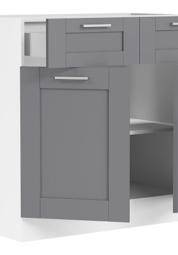 VCM NORDIC Colura kkkenunderskab, m. 2 lger, 1 skuffe, 1 hylde - antracitgr/hvid tr (B:80)