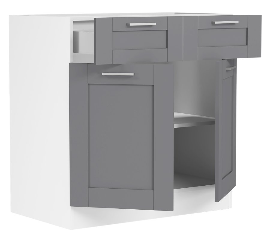 VCM NORDIC Colura kkkenunderskab, m. 2 lger, 1 skuffe, 1 hylde - antracitgr/hvid tr (B:80)