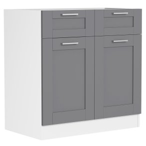 VCM NORDIC Colura kkkenunderskab, m. 2 lger, 1 skuffe, 1 hylde - antracitgr/hvid tr (B:80)