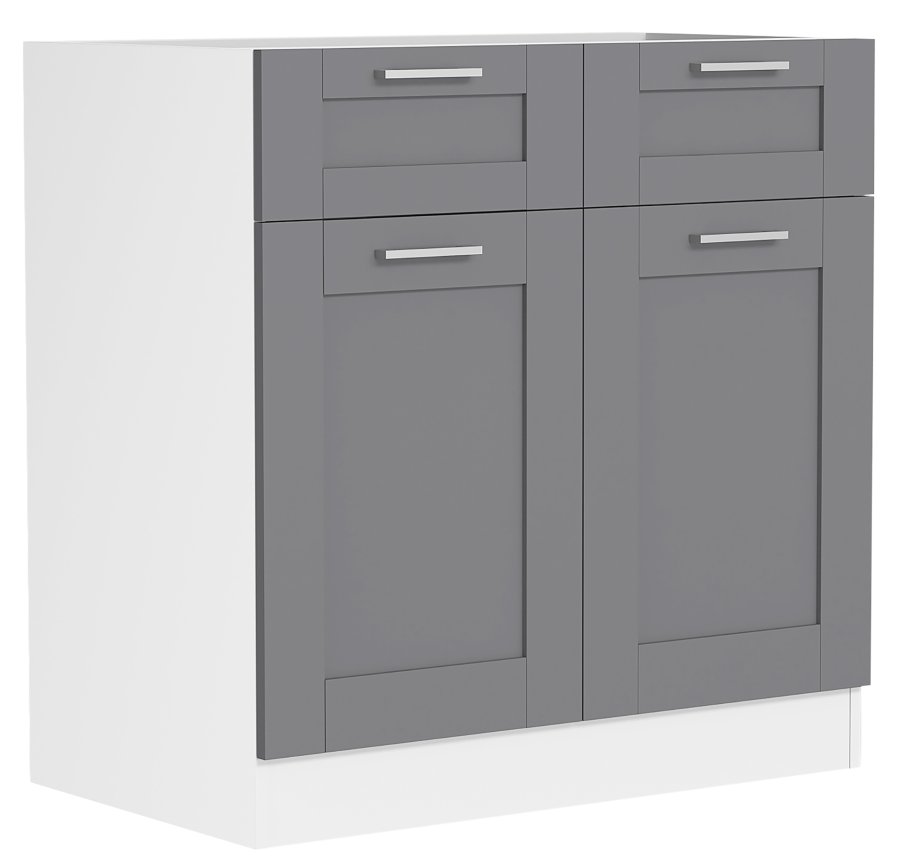 VCM NORDIC Colura kkkenunderskab, m. 2 lger, 1 skuffe, 1 hylde - antracitgr/hvid tr (B:80)