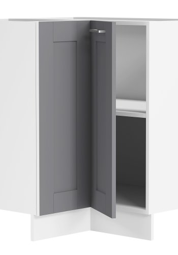 VCM NORDIC Colura kkken hjrneunderskab, m. 1 lge og 1 hylde - antracitgr/hvid tr (B:76)