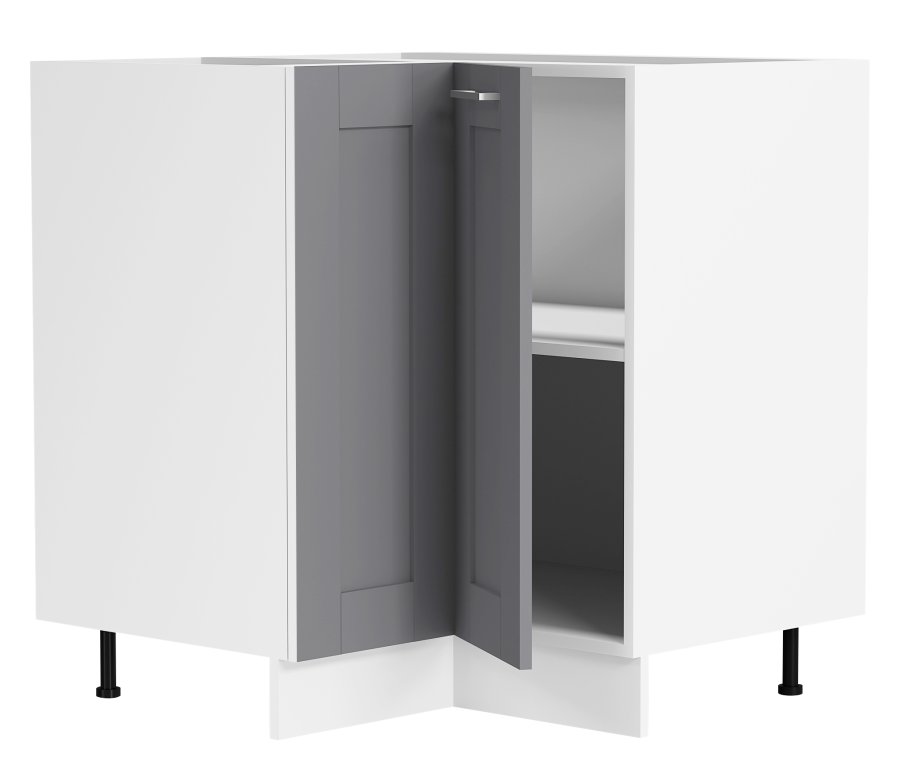 VCM NORDIC Colura kkken hjrneunderskab, m. 1 lge og 1 hylde - antracitgr/hvid tr (B:76)