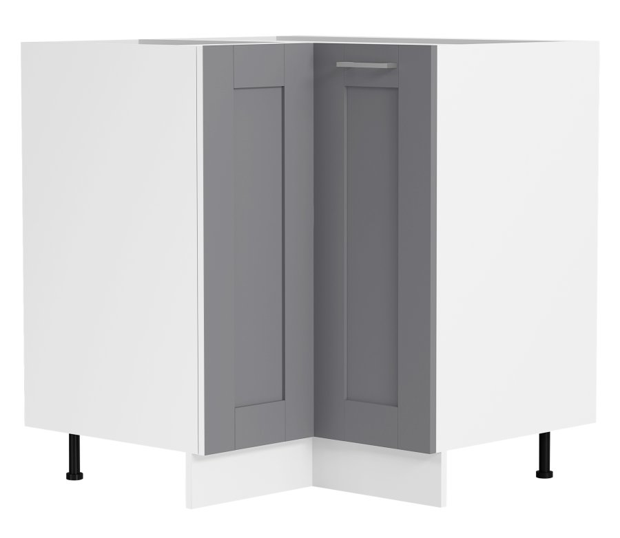 VCM NORDIC Colura kkken hjrneunderskab, m. 1 lge og 1 hylde - antracitgr/hvid tr (B:76)