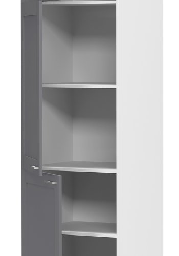 VCM NORDIC Colura kkken hjskab, m. 3 lger og 4 hylder - antracitgr/hvid tr (B:60)