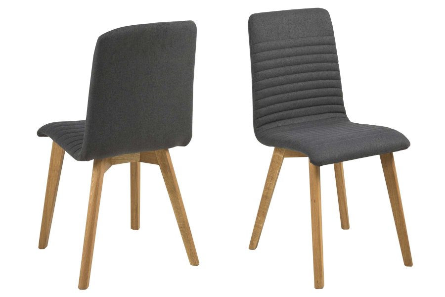 ACT NORDIC Arosa spisebordsstol - antracitgr stof, tr ben