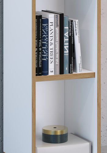 VCM NORDIC Salia B30 kontorreol, m. 1 justerbar hylde - hvid og natur tr