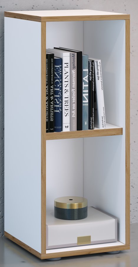 VCM NORDIC Salia B30 kontorreol, m. 1 justerbar hylde - hvid og natur tr