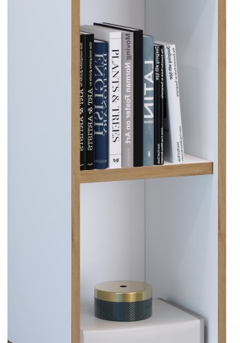 VCM NORDIC Salia B30 kontorreol, m. 1 justerbar hylde - hvid og natur tr