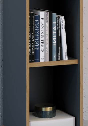 VCM NORDIC Salia B30 kontorreol, m. 1 justerbar hylde - antracitgr og natur tr