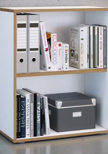 VCM NORDIC Salia B60 kontorreol, m. 1 justerbar hylde - hvid og natur tr