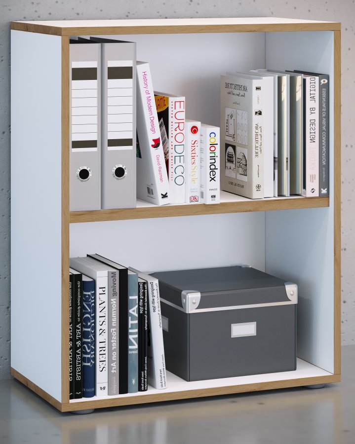 VCM NORDIC Salia B60 kontorreol, m. 1 justerbar hylde - hvid og natur tr