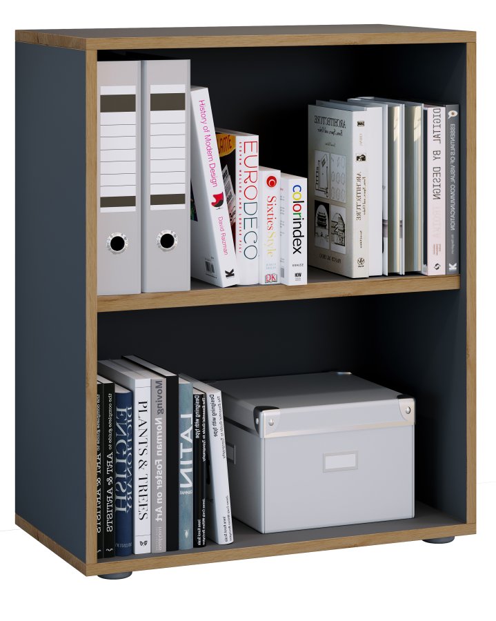 VCM NORDIC Salia B60 kontorreol, m. 1 justerbar hylde - antracitgr og natur tr