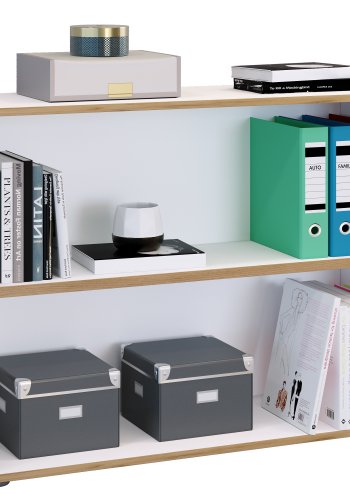 VCM NORDIC Salia B100 kontorreol, m. 1 justerbar hylde - hvid og natur tr