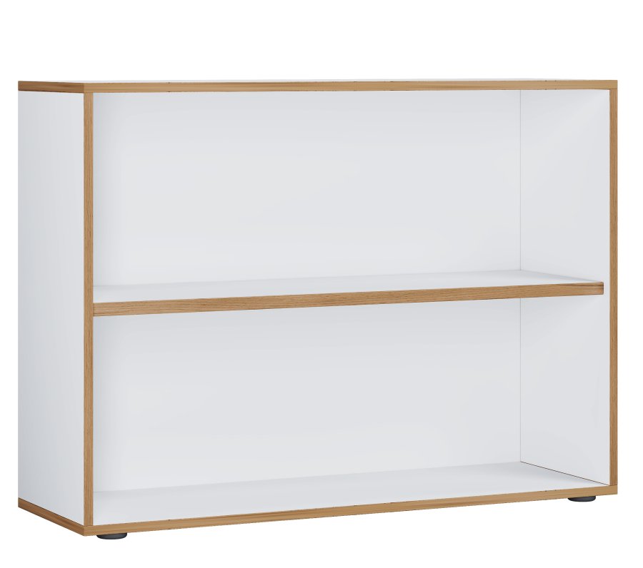 VCM NORDIC Salia B100 kontorreol, m. 1 justerbar hylde - hvid og natur tr