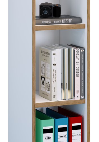 VCM NORDIC Salia B30 kontorreol, m. 2 justerbare hylder - hvid og natur tr