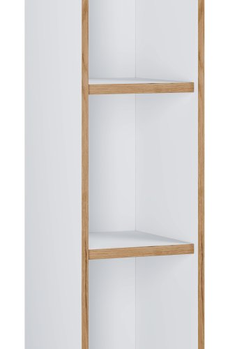 VCM NORDIC Salia B30 kontorreol, m. 2 justerbare hylder - hvid og natur tr