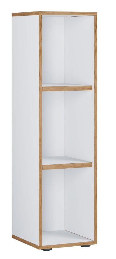 VCM NORDIC Salia B30 kontorreol, m. 2 justerbare hylder - hvid og natur tr