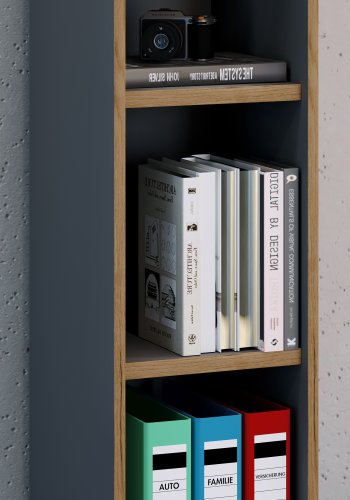 VCM NORDIC Salia B30 kontorreol, m. 2 justerbare hylder - antracitgr og natur tr