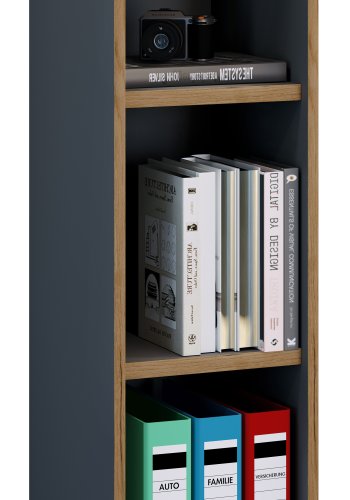 VCM NORDIC Salia B30 kontorreol, m. 2 justerbare hylder - antracitgr og natur tr