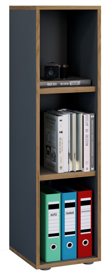 VCM NORDIC Salia B30 kontorreol, m. 2 justerbare hylder - antracitgr og natur tr