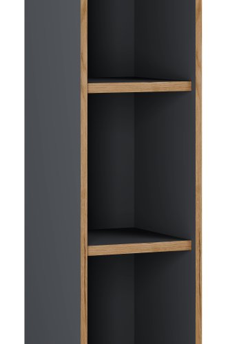 VCM NORDIC Salia B30 kontorreol, m. 2 justerbare hylder - antracitgr og natur tr