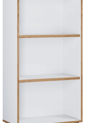 VCM NORDIC Salia B60 kontorreol, m. 2 justerbare hylder - hvid og natur tr