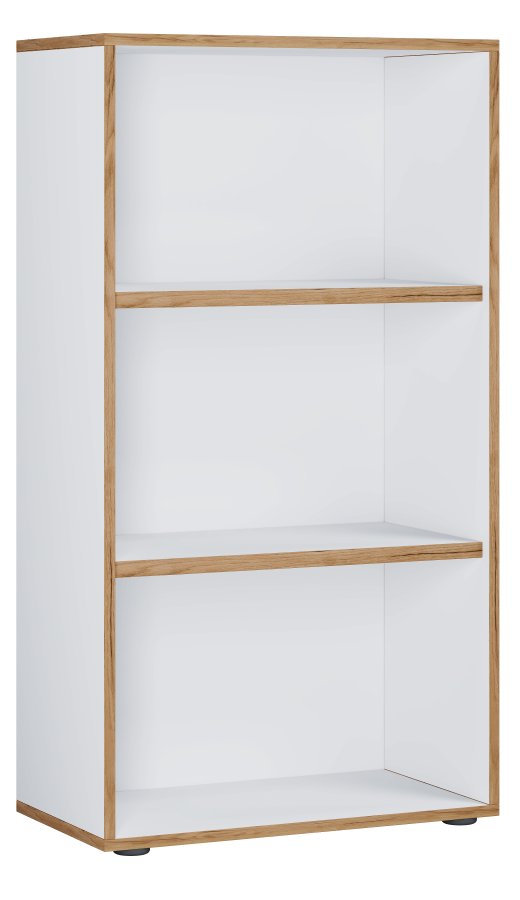 VCM NORDIC Salia B60 kontorreol, m. 2 justerbare hylder - hvid og natur tr