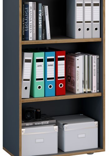 VCM NORDIC Salia B60 kontorreol, m. 2 justerbare hylder - antracitgr og natur tr