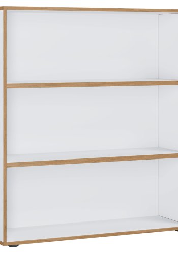 VCM NORDIC Salia B100 kontorreol, m. 2 justerbare hylder - hvid og natur tr