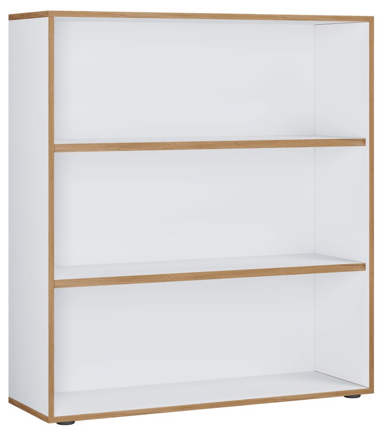 VCM NORDIC Salia B100 kontorreol, m. 2 justerbare hylder - hvid og natur tr