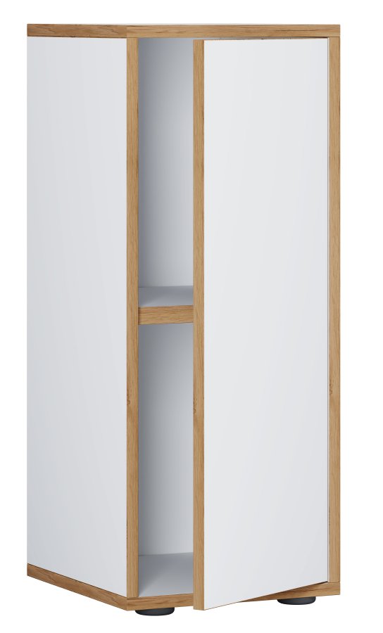 VCM NORDIC Salia B30 kontorreol, m. 1 lge og 1 justerbar hylde - hvid og natur tr