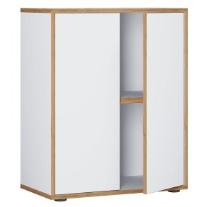 VCM NORDIC Salia B60 kontorreol, m. 2 lger og 1 justerbar hylde - hvid og natur tr