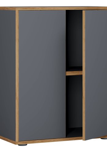 VCM NORDIC Salia B60 kontorreol, m. 2 lger og 1 justerbar hylde - antracitgr og natur tr