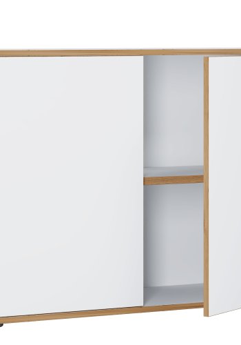 VCM NORDIC Salia B100 kontorreol, m. 2 lger og 1 justerbar hylde - hvid og natur tr