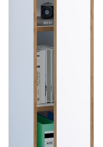 VCM NORDIC Salia B30 kontorreol, m. 1 lge og 2 justerbare hylder - hvid og natur tr